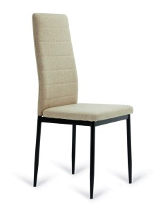 Silla de Comedor VARENA Tela Easy Clean y metal negro 2