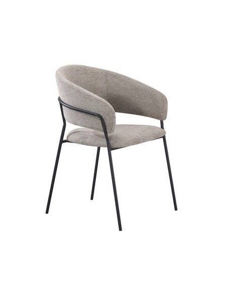 Silla con brazos ARMONA Tela Repelente al Agua y metal negro
