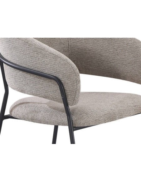 Silla con brazos ARMONA Tela Repelente al Agua y metal negro