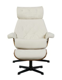 Poltrona com ottoman EUROPA em similpele bege design... 2