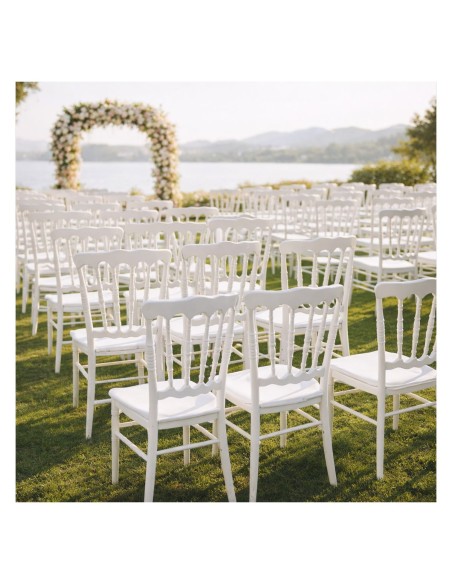 Silla catering WEDDING, apilable, polipropileno blanco