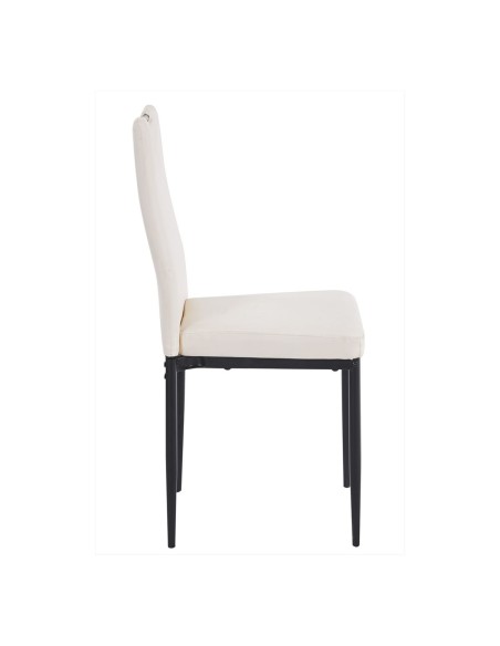 Silla de diseño apilable ROMSA, metal negro, similpiel