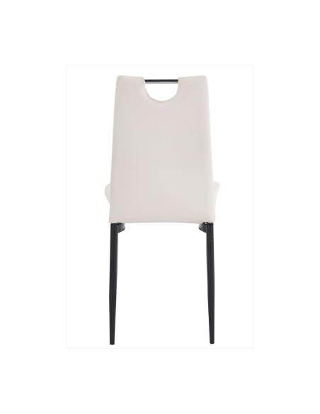 Silla de diseño apilable ROMSA, metal negro, similpiel