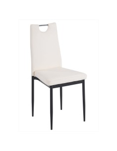Silla de diseño apilable ROMSA, metal negro, similpiel 2