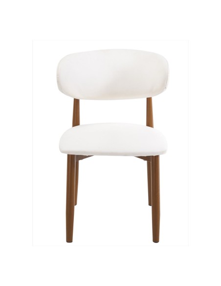 Silla de diseño CHAUDA, metal acabado madera y similpiel