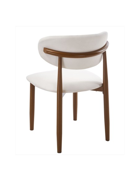 Cadeira de design CHAUDA metal simil madeira e simil pele