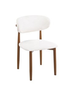 Cadeira de design CHAUDA metal simil madeira e simil pele