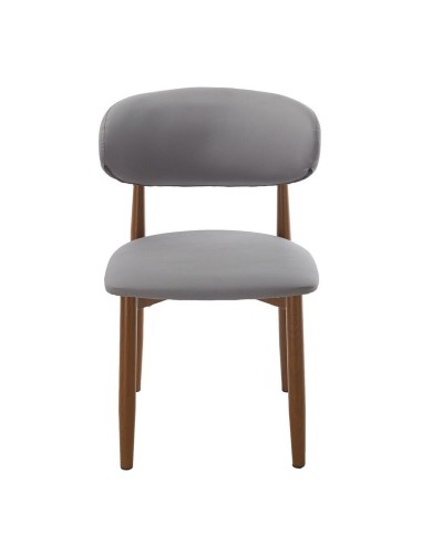 Cadeira de design CHAUDA metal simil madeira e...