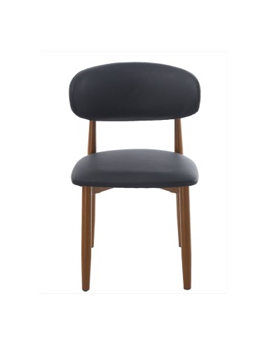 Cadeira de design CHAUDA metal simil madeira e...
