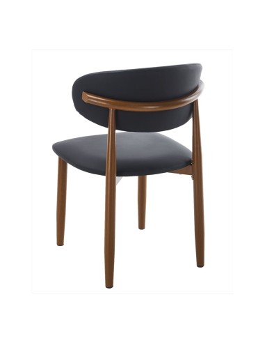 Cadeira de design CHAUDA metal simil madeira e...