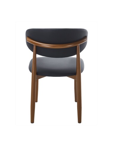 Cadeira de design CHAUDA metal simil madeira e...
