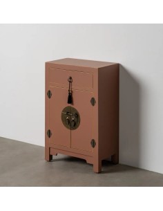 Mesita Oriental TAO 45 x 26 cm,2 puertas y 1cajón color MOKA 2