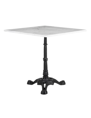 Mesa cuadrada SHANELLE de mármol blanco y patas...