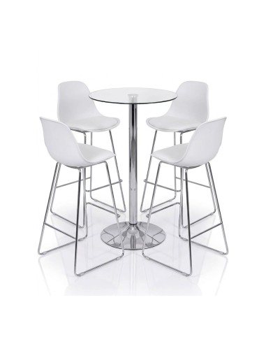 Mesa alta MAGNA 72, vidro 60 cm de diâmetro,...