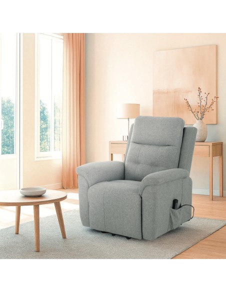 Sillón PARAISO, levanta Personas Relax 3 Motores Tela en Gris