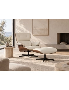 Butaca clásico del diseño con ottoman AMERICA, madera y... 2