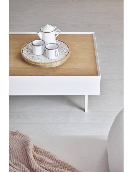 Teulat Mesa de centro Arista 110x60, roble, lacado blanco. Teulat Mesa de centro Arista 110x60, roble, lacado blanco.