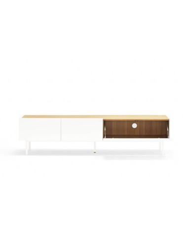 Teulat Mueble de TV Arista 180x40, roble, lacado blanco.