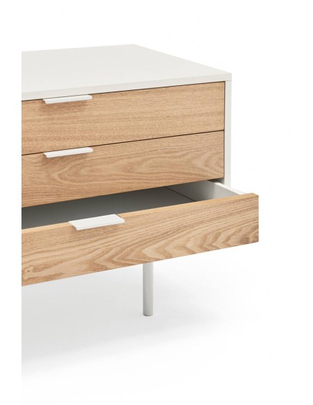 TEULAT Mueble TV Sierra 180x40, roble, lacado en blanco.