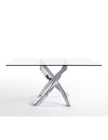 Mesa de cristal Marea 140x90, cromado Mesa de cristal Marea 140x90, cromado