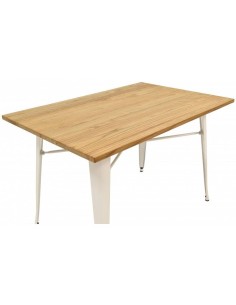MESA TOLIX 120X80, PAUCHARD, madera olmo, acero blanco 2