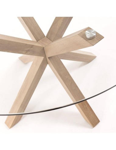 ARYA Mesa redonda 120, cristal, natural