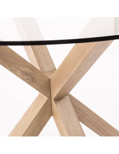 ARYA Mesa redonda 120, cristal, natural