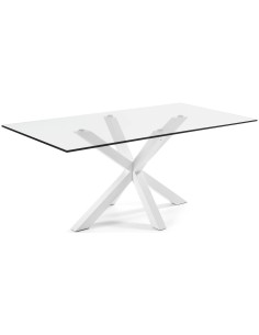 Mesa ARYA 180x100 Epoxy Blanco Cristal Transparente