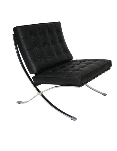 Silla barcelona SimilPiel Negro, Inspirada en Ludwig Mies van der Rohe