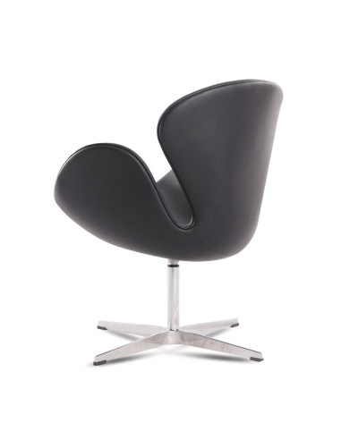 Sillón Swan Replica simil piel Negro, Inspirado En Arne Jacobsen