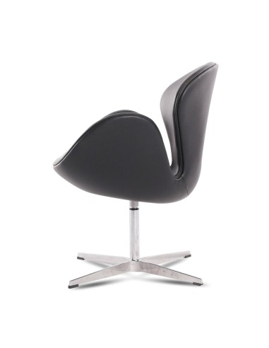 Sillón Swan Replica simil piel Negro, Inspirado En Arne Jacobsen