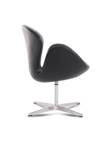 Sillón Swan Replica simil piel Negro, Inspirado En Arne Jacobsen