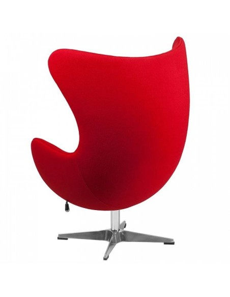 Sillón Egg Cashmere rojo. Inspirado En Arne Jacobsen
