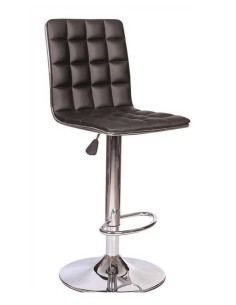 Tamborete KUBO, cromado, assento similpiel