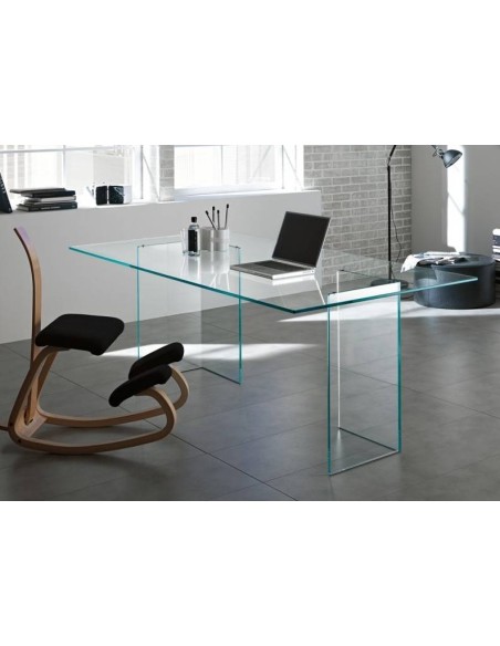 Mesa De Comedor Burano 200x120, Cristal Transparente