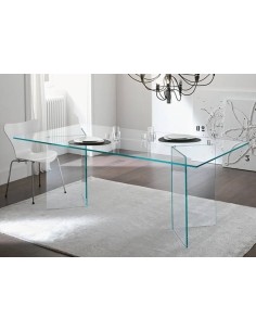 Mesa de jantar Burano 200x120, Vidro Transparente