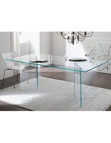 Mesa de jantar Burano 200x120, Vidro Transparente