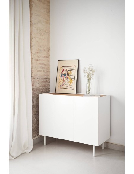 TEULAT APARADOR ARISTA 110x40, gavetas Interiores lacadas a branco.