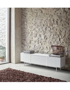 Teulat MUEBLE TV SIERRA 180x40, minimalista lacado en blanco. 2