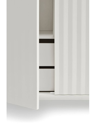 Teulat Aparador alto de diseño SIERRA lacado en blanco.