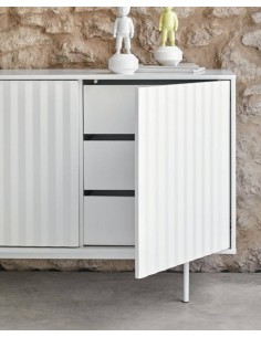 TEULAT APARADOR Serra 210x44, minimalista, gavetas lacadas a branco. 2