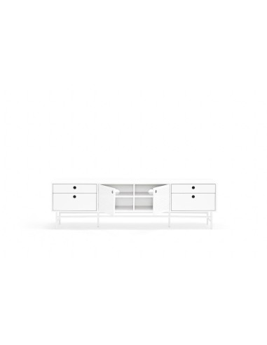 TEULAT MUEBLE TV PUNTO 180x40, DM lacado y metal blanco