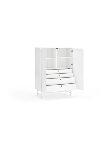 TEULAT APARADOR ponto ALTO, DM lacado branco, metal