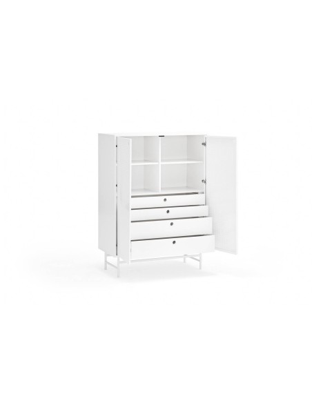 TEULAT APARADOR ponto ALTO, DM lacado branco, metal