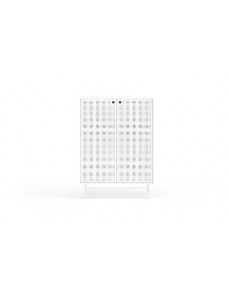 TEULAT APARADOR ALTO PUNTO, DM lacado blanco, metal