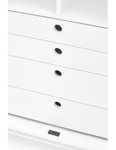 TEULAT APARADOR ALTO PUNTO, DM lacado blanco, metal