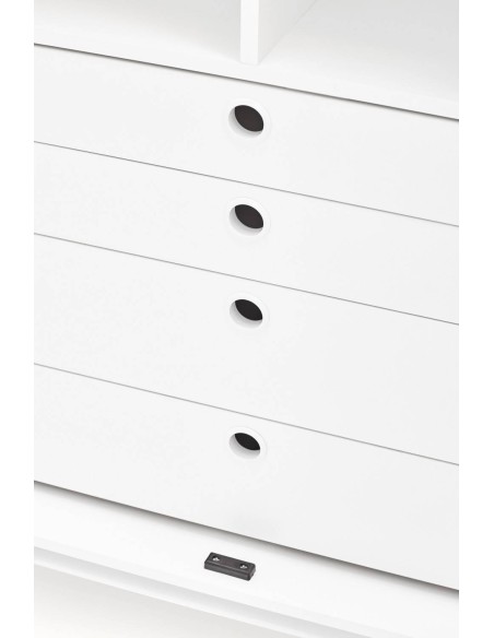 TEULAT APARADOR ponto ALTO, DM lacado branco, metal