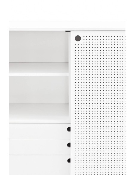 TEULAT APARADOR ponto ALTO, DM lacado branco, metal