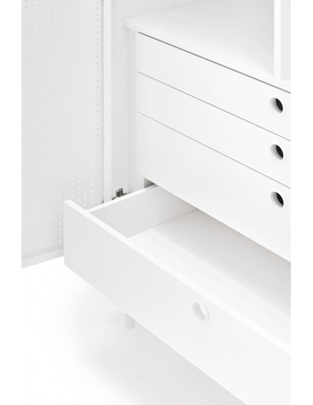 TEULAT APARADOR ponto ALTO, DM lacado branco, metal