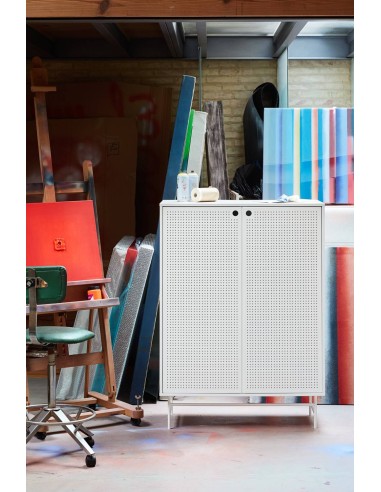 TEULAT APARADOR ponto ALTO, DM lacado branco, metal